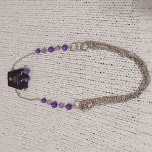 Papparazi Silver Necklace set with purple accents